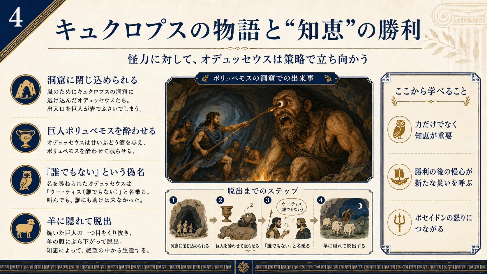 キュクロプスの物語と「知恵」の勝利