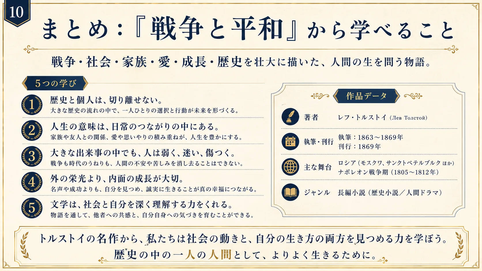 まとめ：『戦争と平和』から学べること