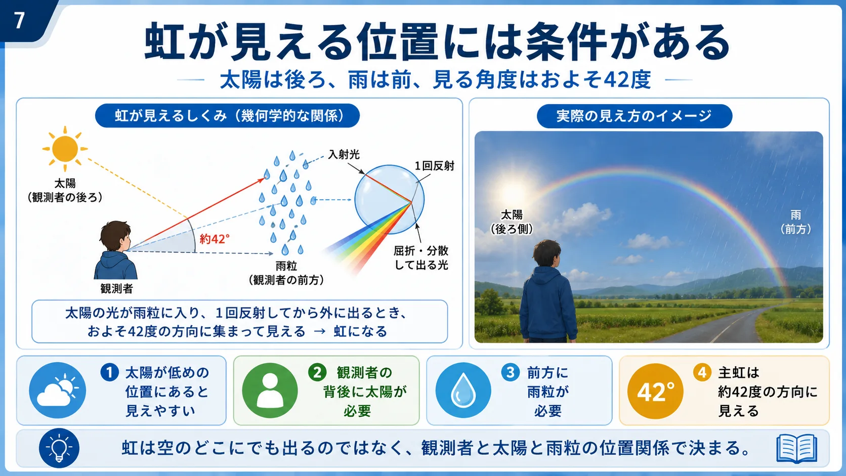 虹が見える位置には条件がある