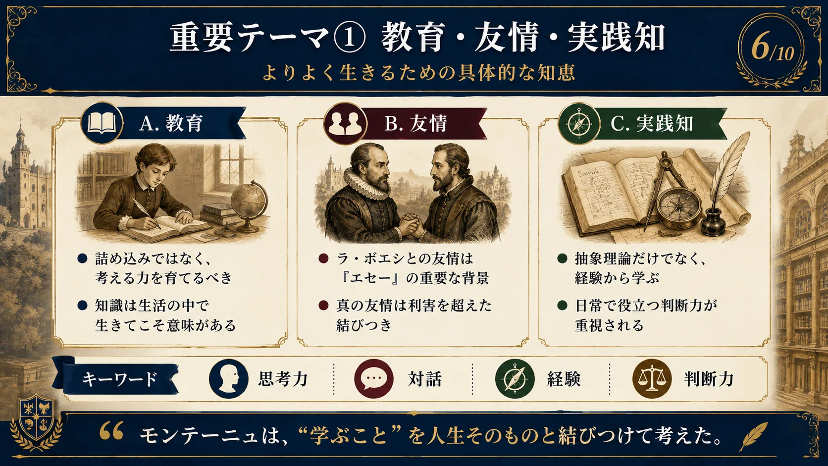 重要テーマ① 教育・友情・実践知