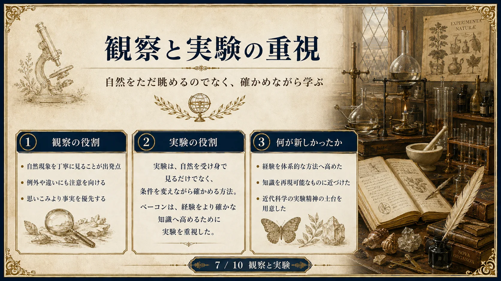 観察と実験の重視