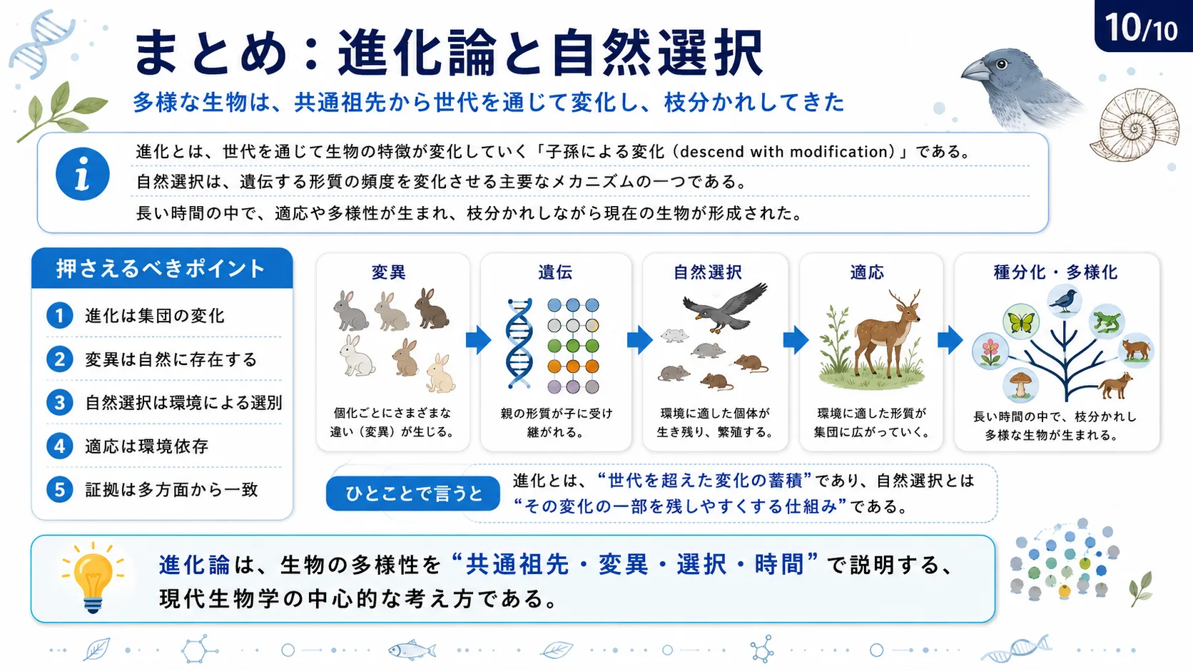まとめ：進化論と自然選択