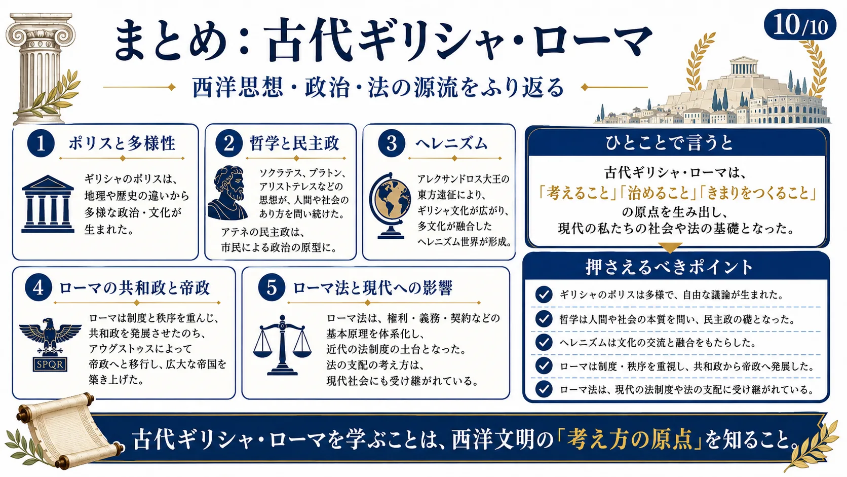 まとめ：古代ギリシャ・ローマ