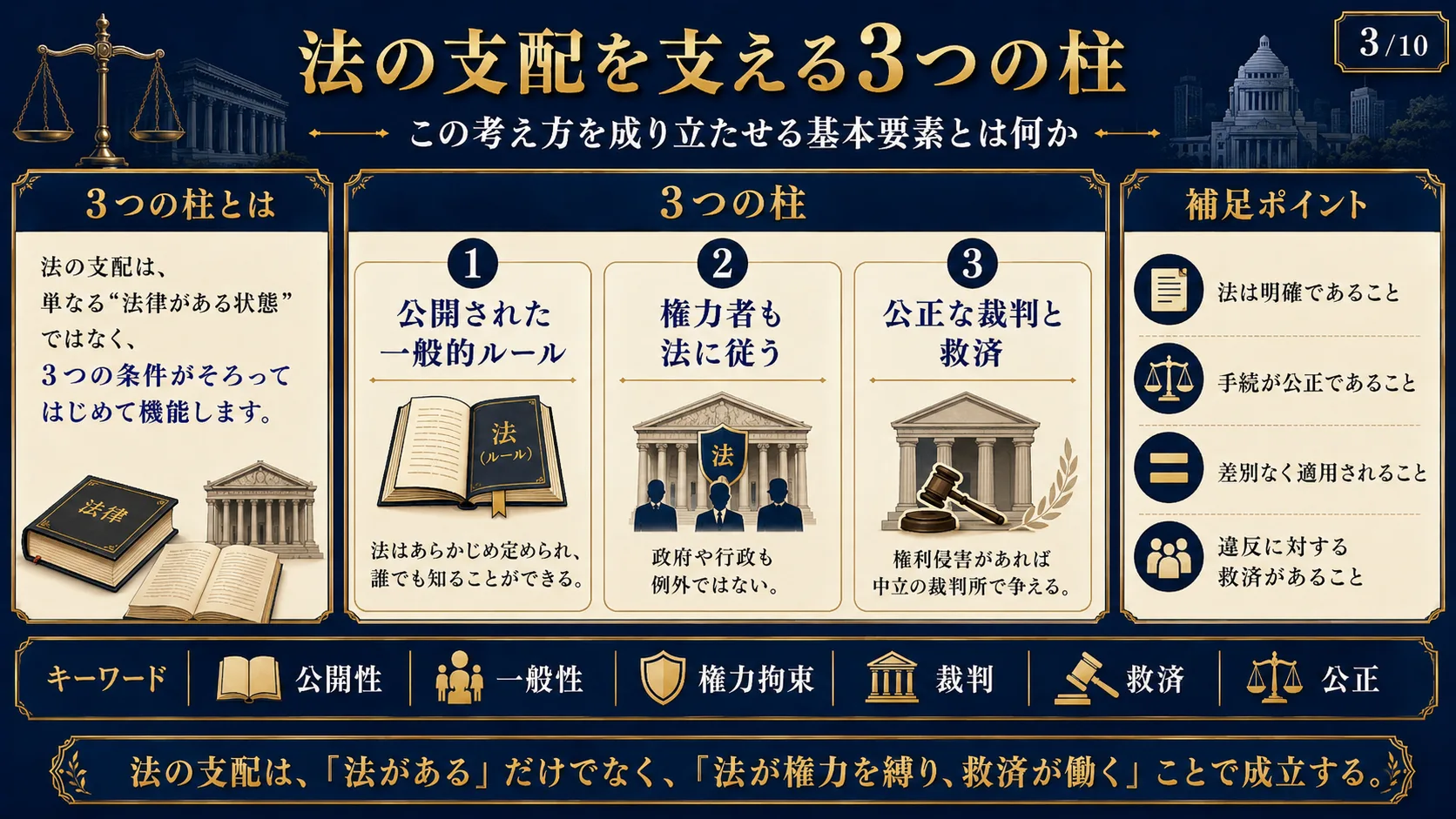法の支配を支える3つの柱