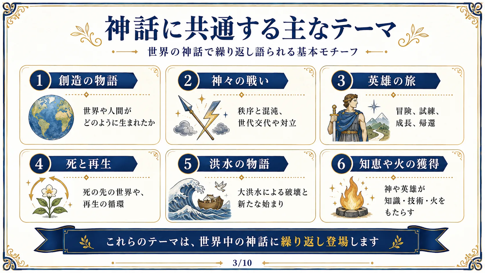 神話に共通する主なテーマ