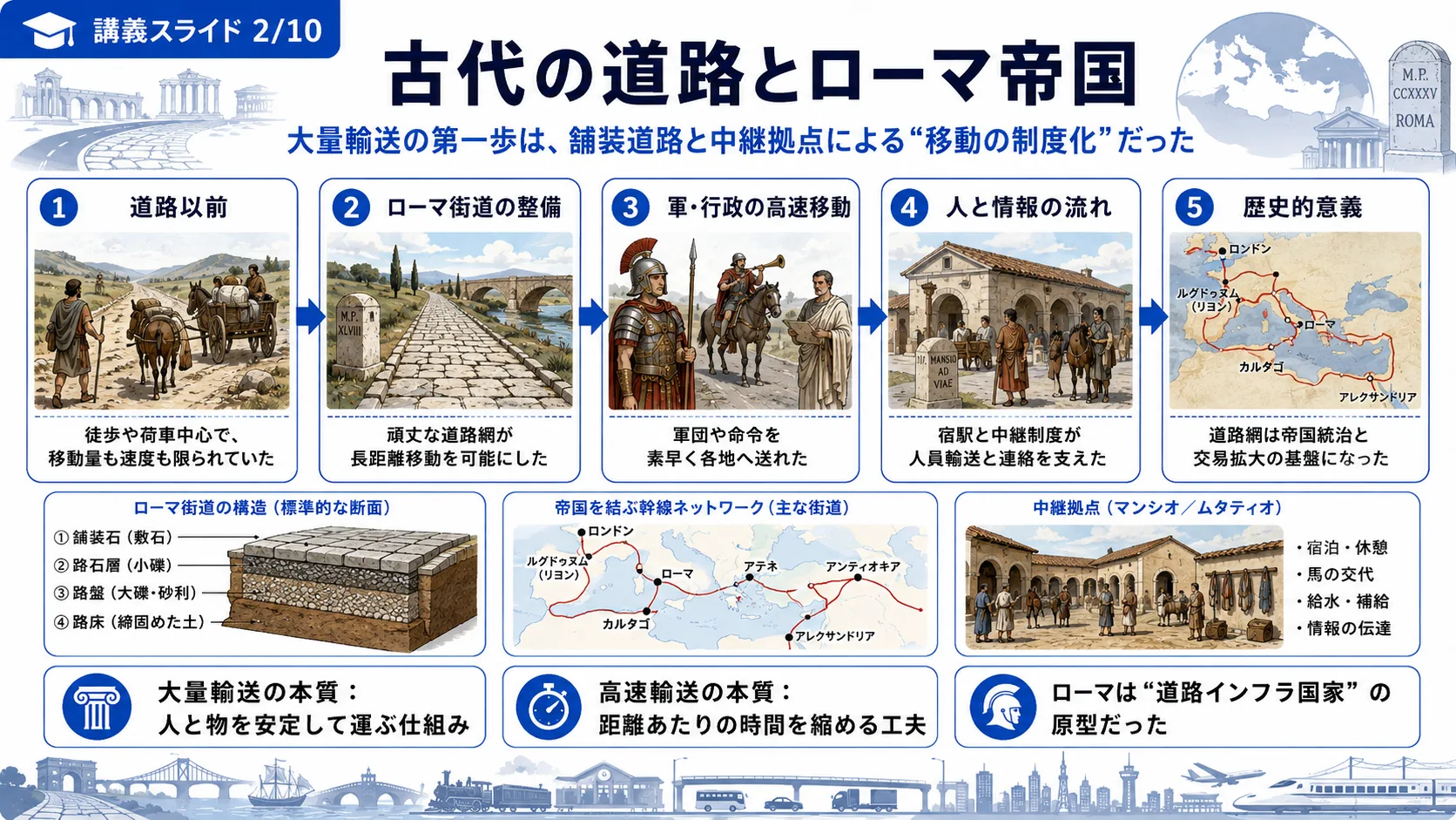 古代の道路とローマ帝国