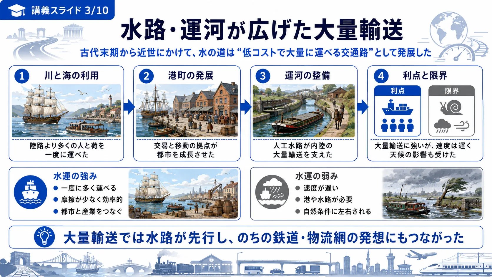 水路・運河が広げた大量輸送