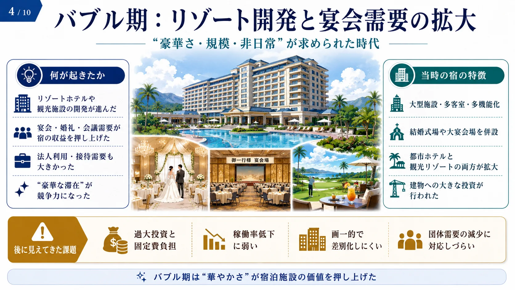バブル期：リゾート開発と宴会需要の拡大