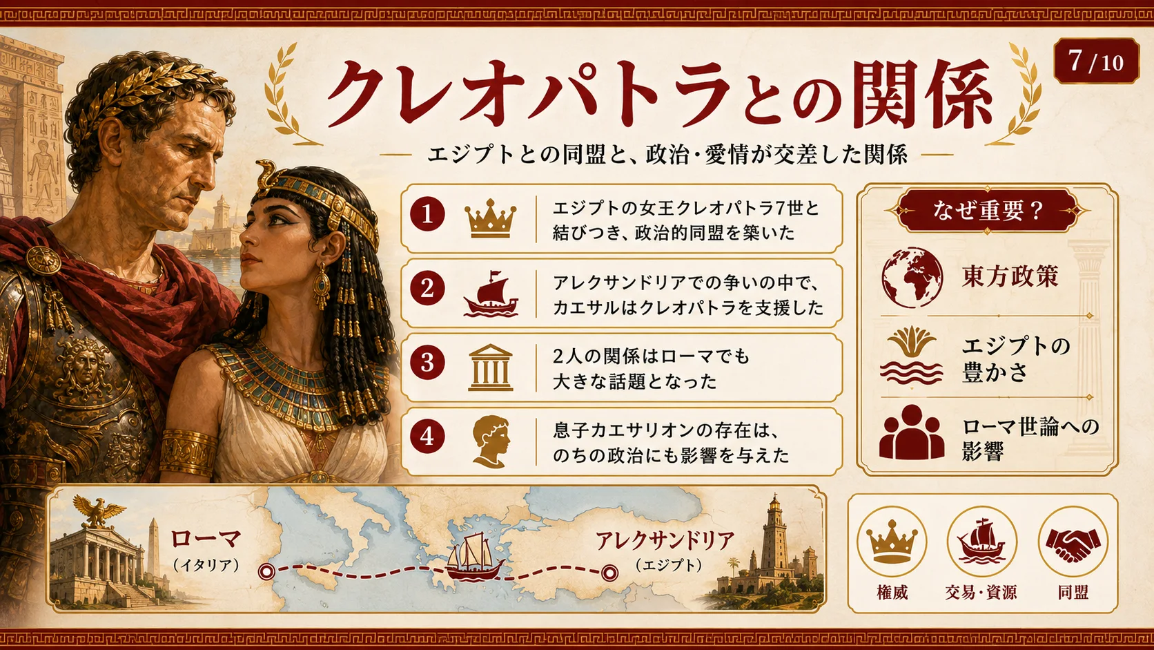 クレオパトラとの関係