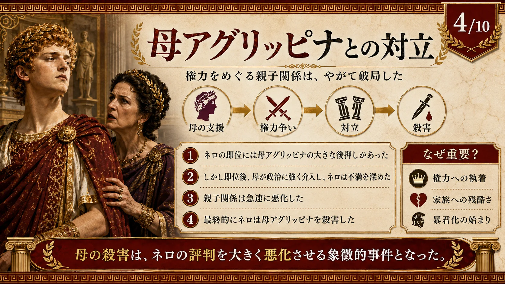 母アグリッピナとの対立