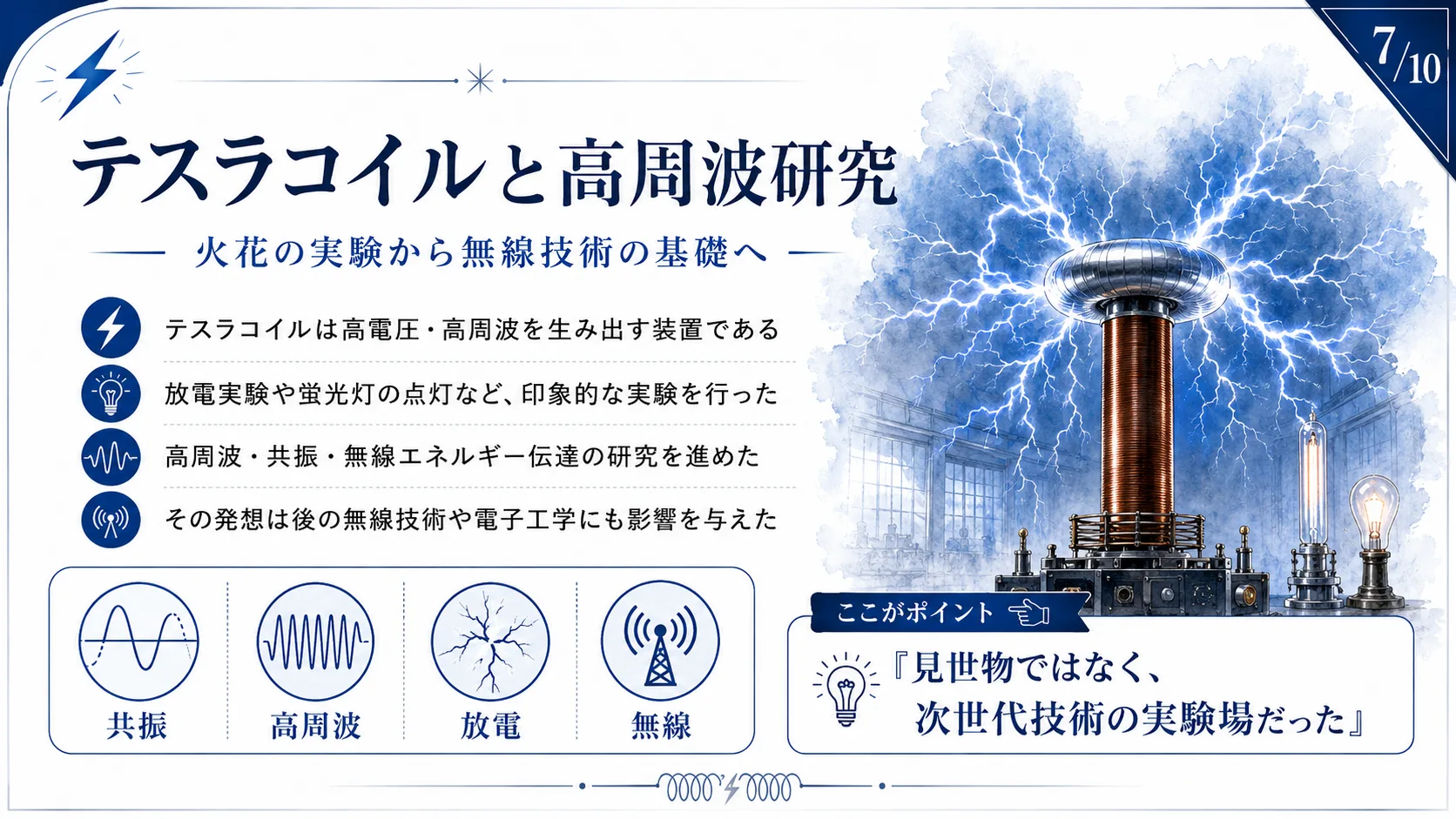 テスラコイルと高周波研究
