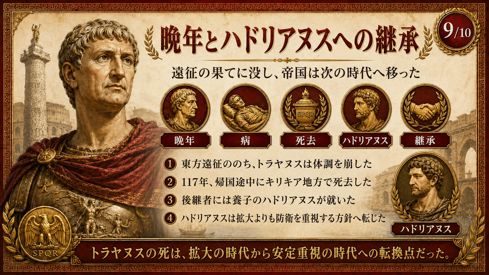 晩年とハドリアヌスへの継承