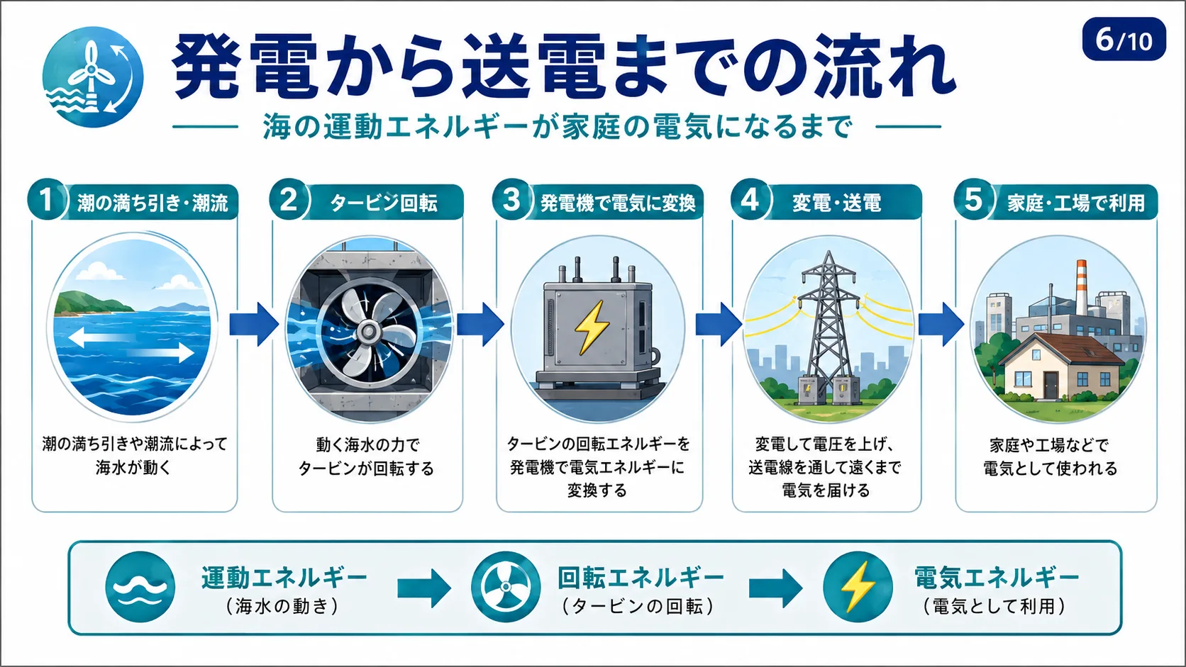 発電から送電までの流れ