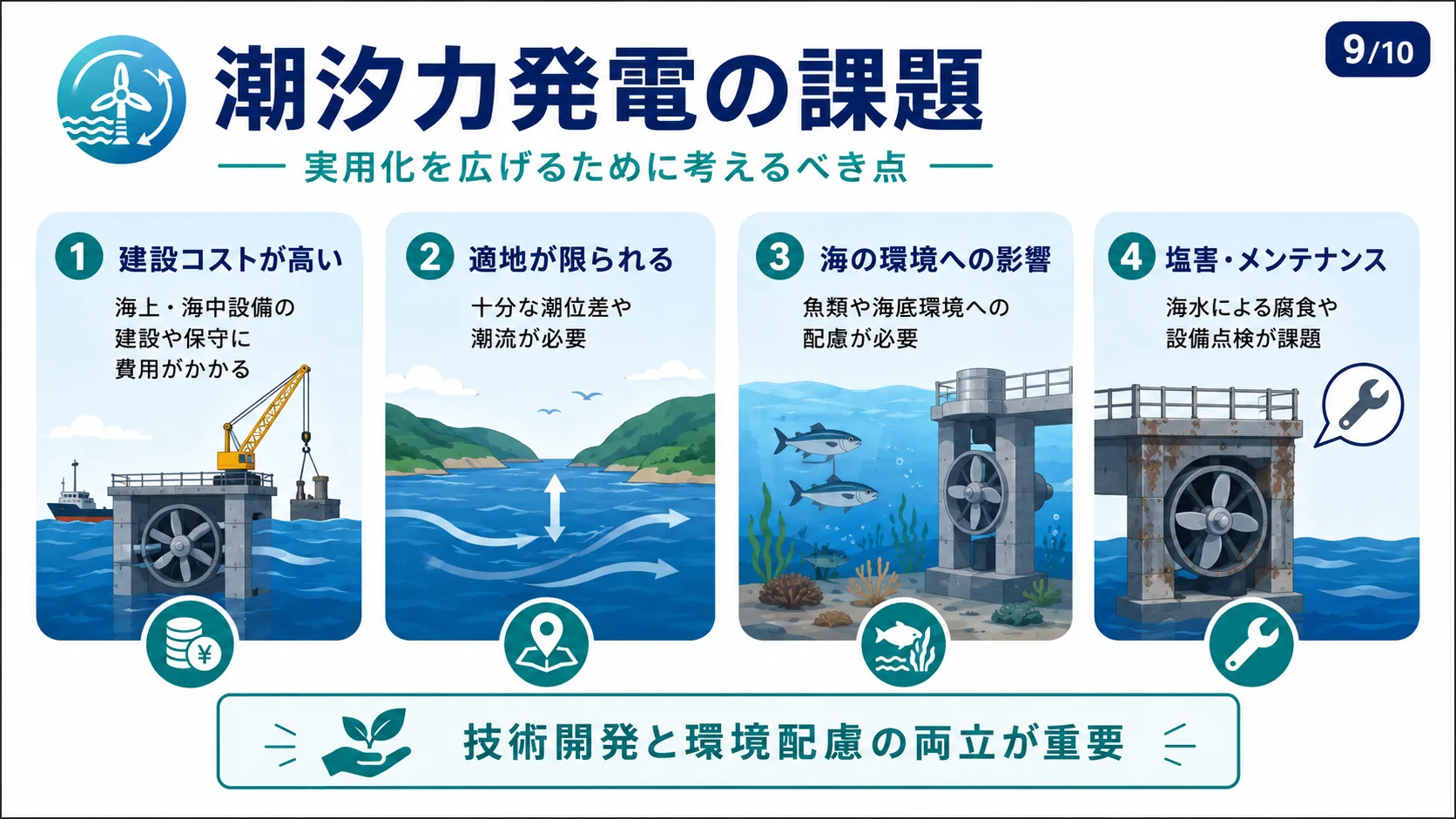 潮汐力発電の課題