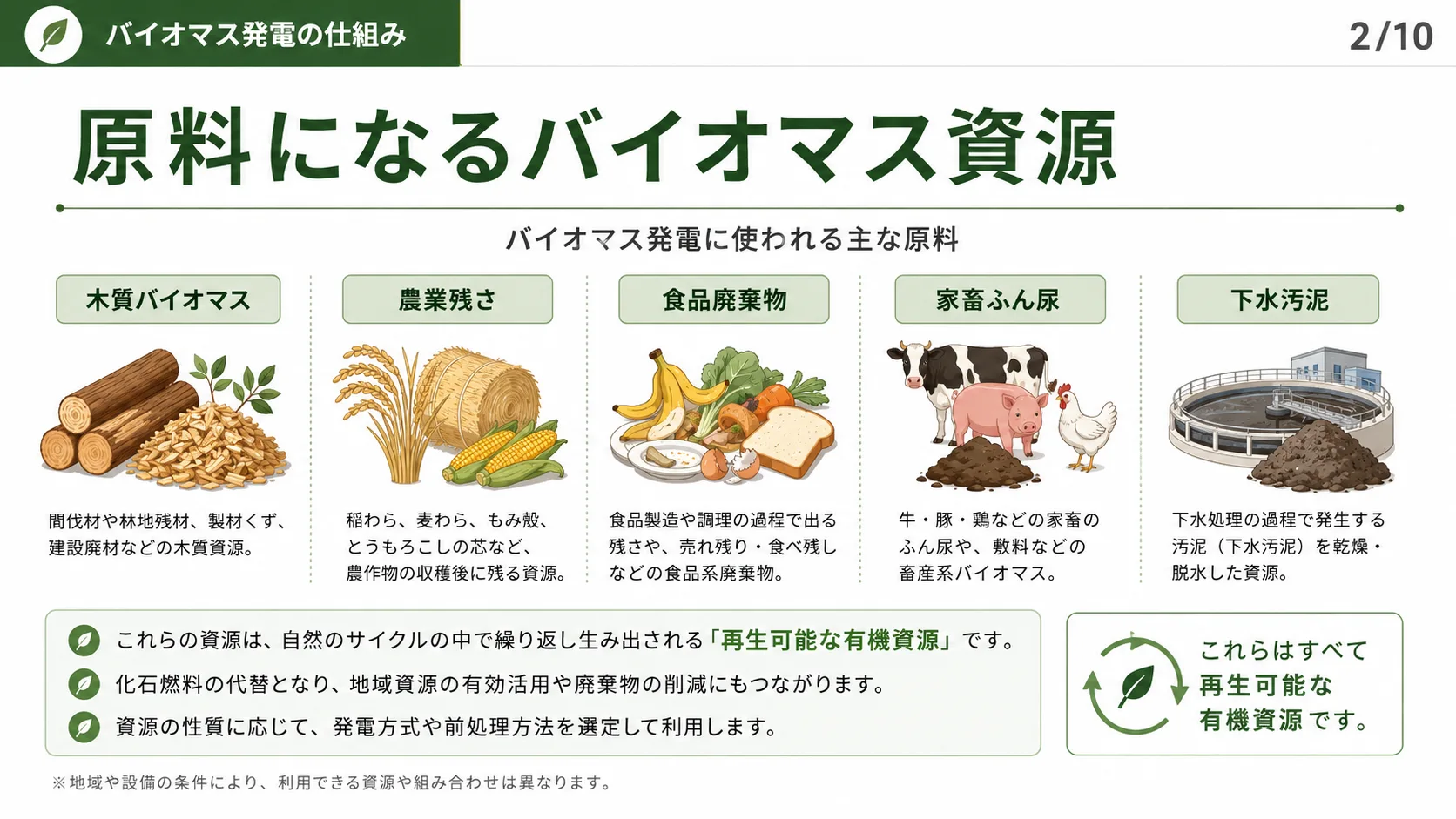 原料になるバイオマス資源