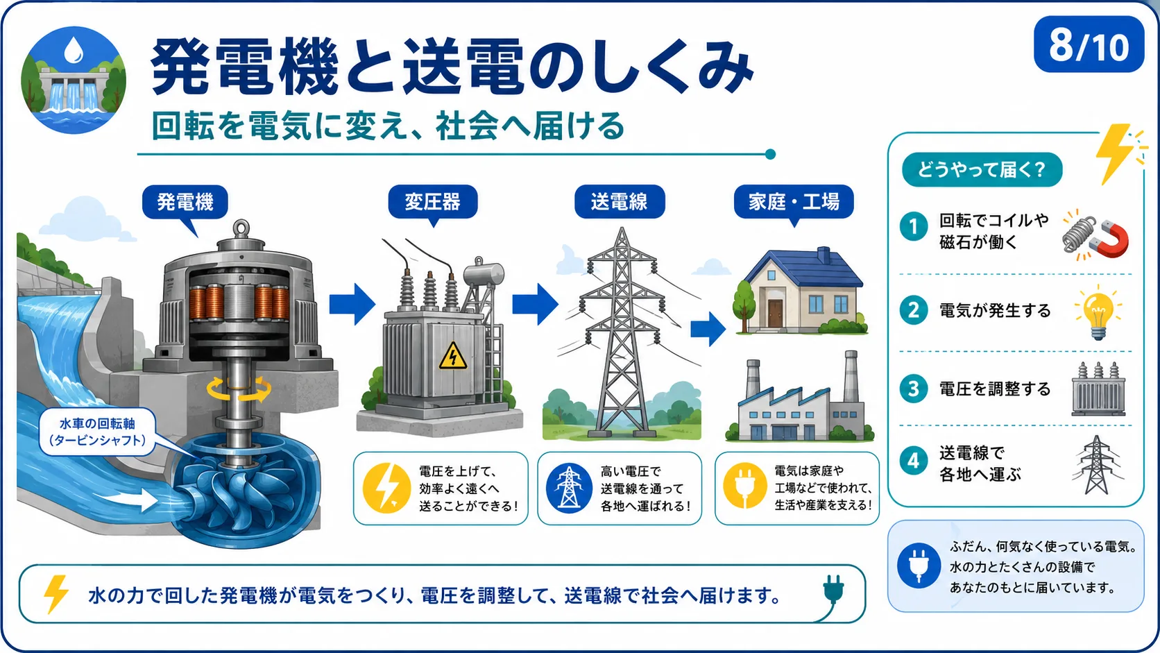 発電機と送電のしくみ