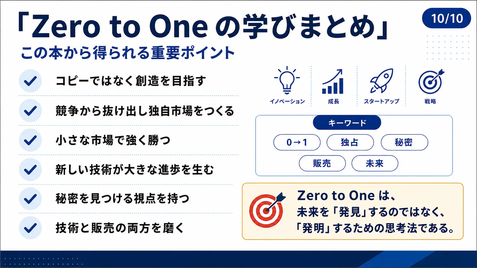 「Zero to Oneの学びまとめ」