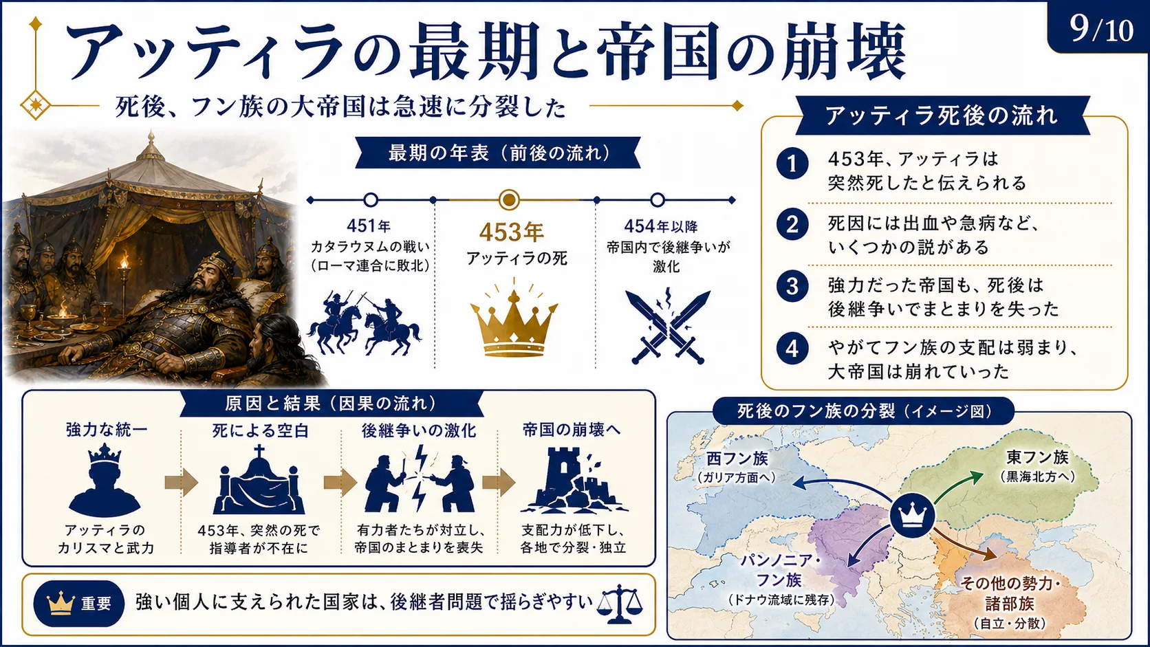 アッティラの最期と帝国の崩壊