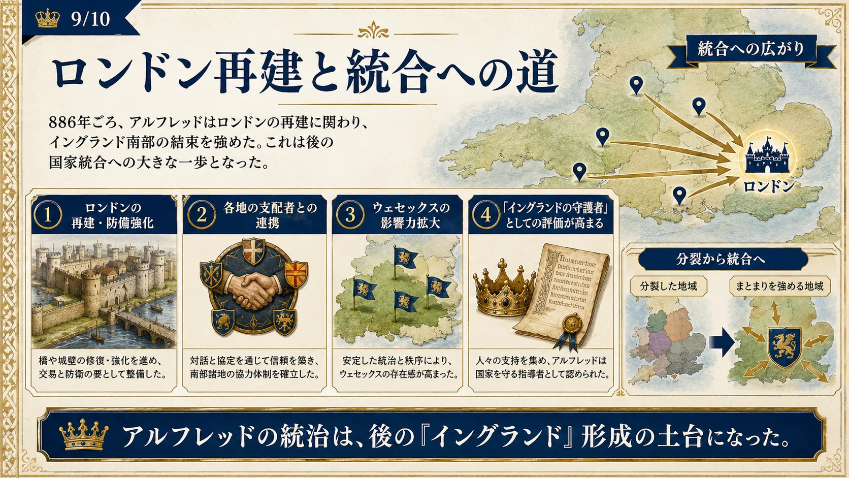 ロンドン再建と統合への道