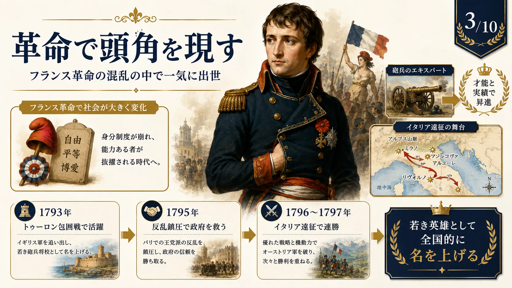 革命で頭角を現す