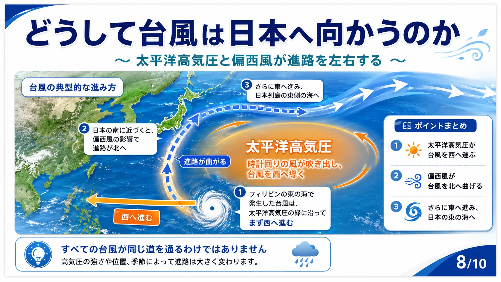 どうして台風は日本へ向かうのか
