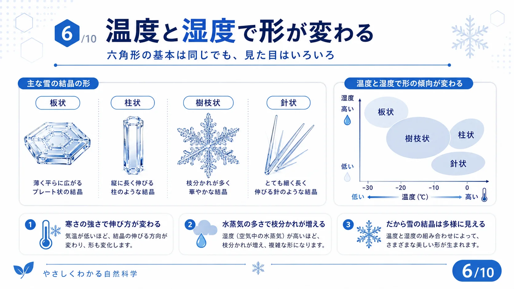 温度と湿度で形が変わる