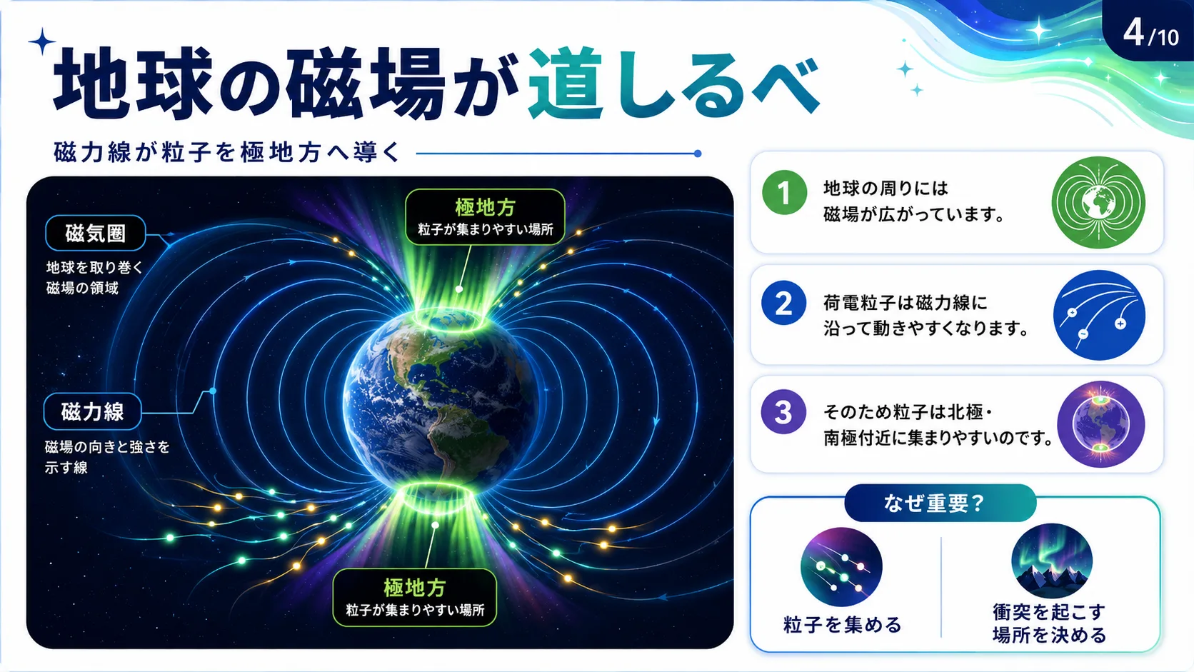 地球の磁場が道しるべ