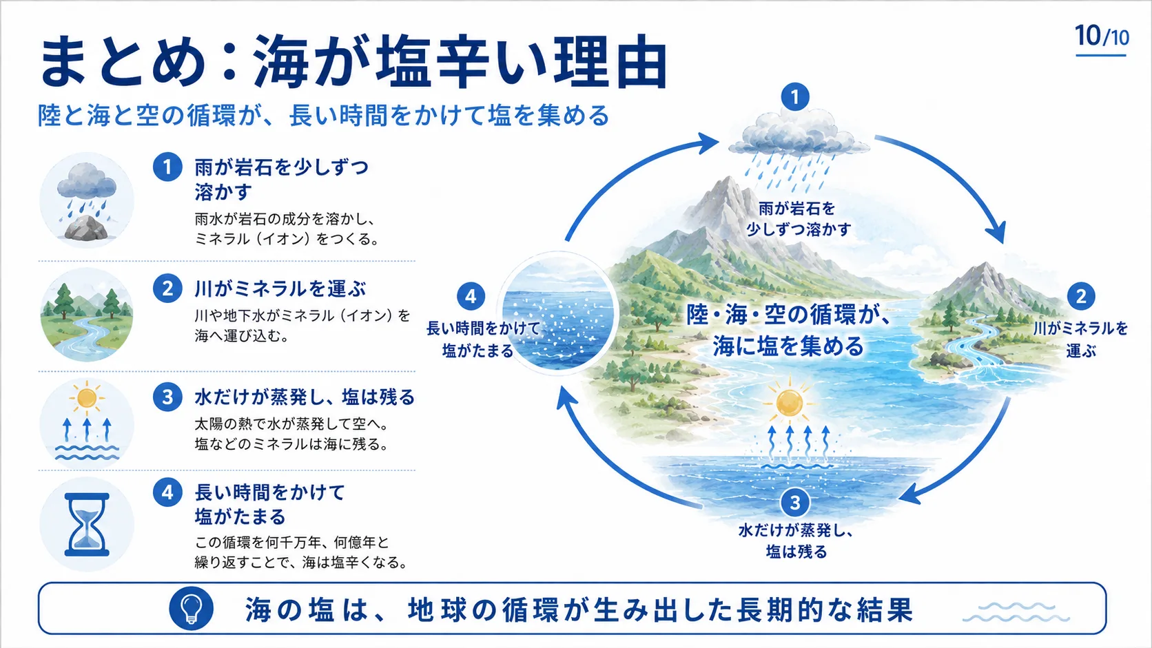 まとめ：海が塩辛い理由