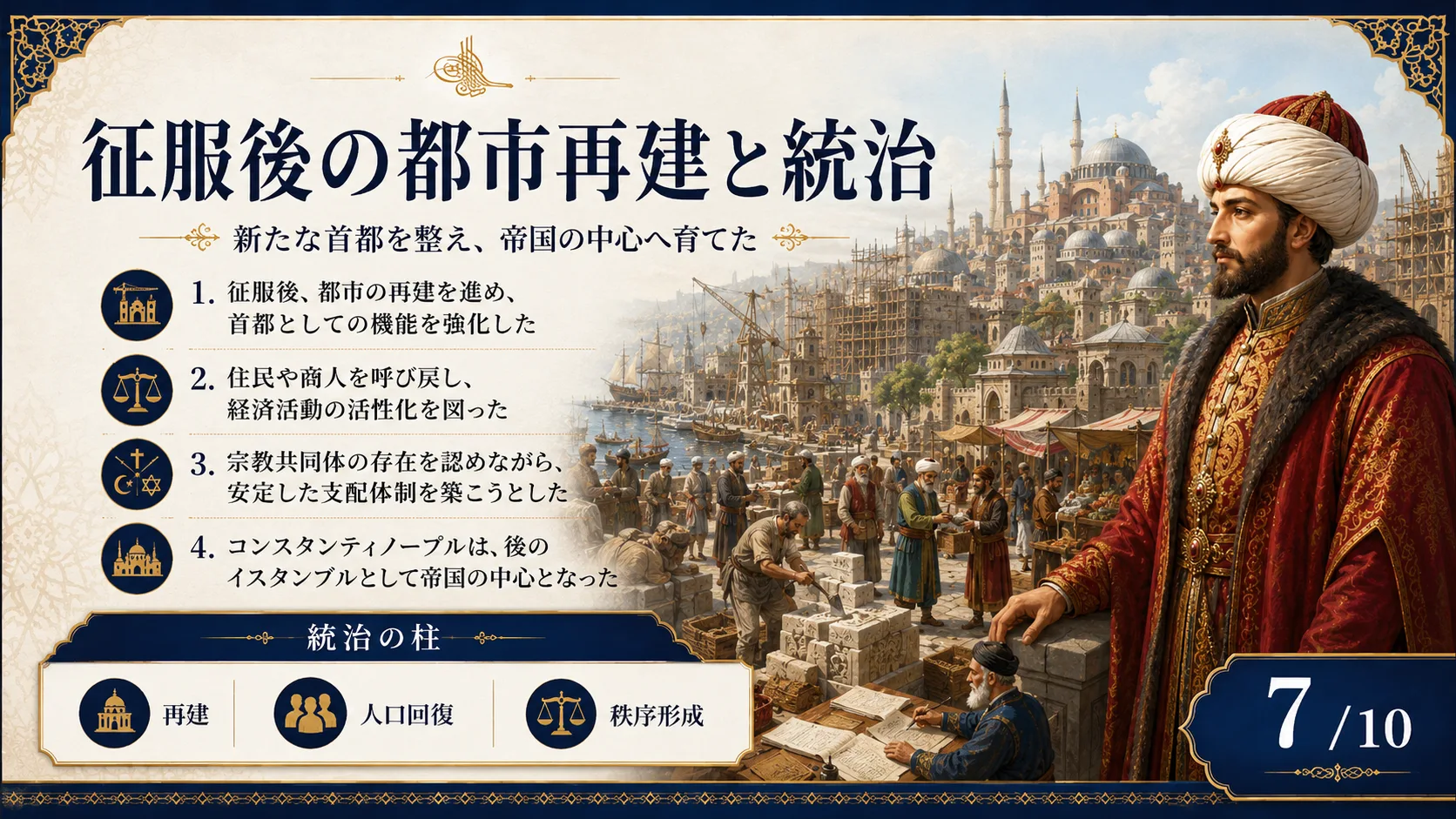 征服後の都市再建と統治