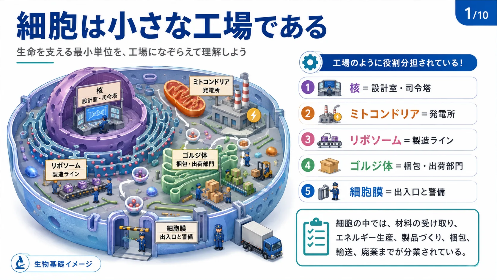 細胞は小さな工場である