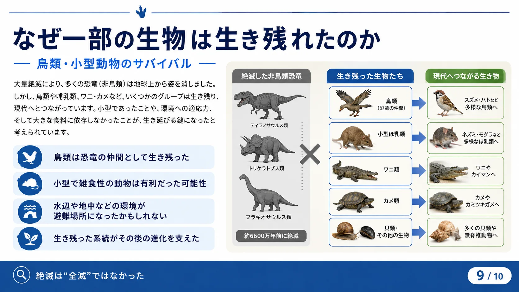 なぜ一部の生物は生き残れたのか