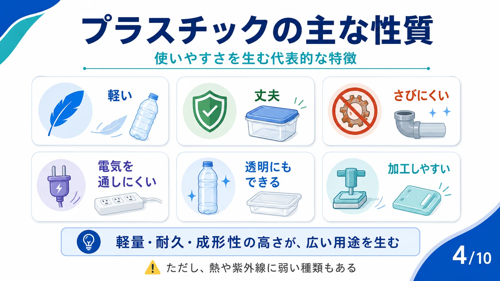 プラスチックの主な性質