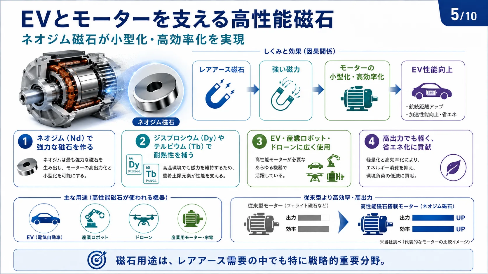 EVとモーターを支える高性能磁石