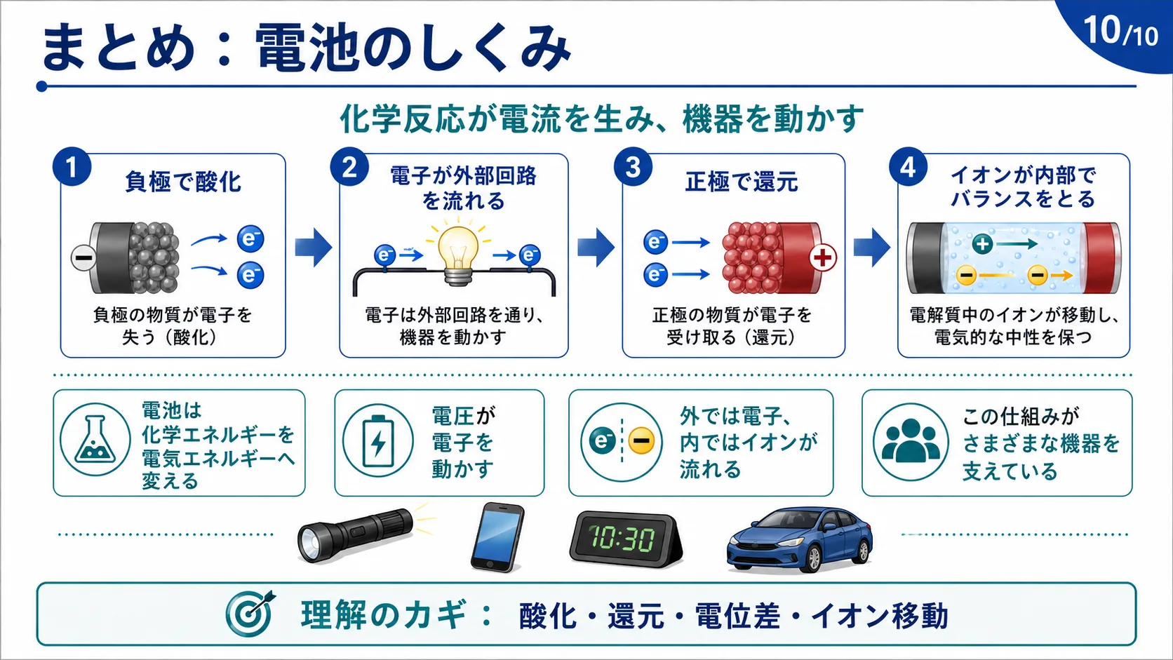 まとめ：電池のしくみ