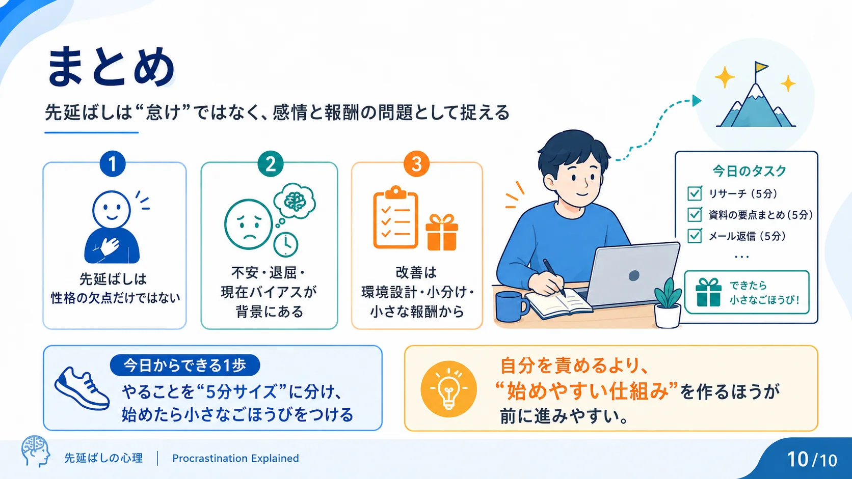 まとめ：人はなぜ先延ばしするのか