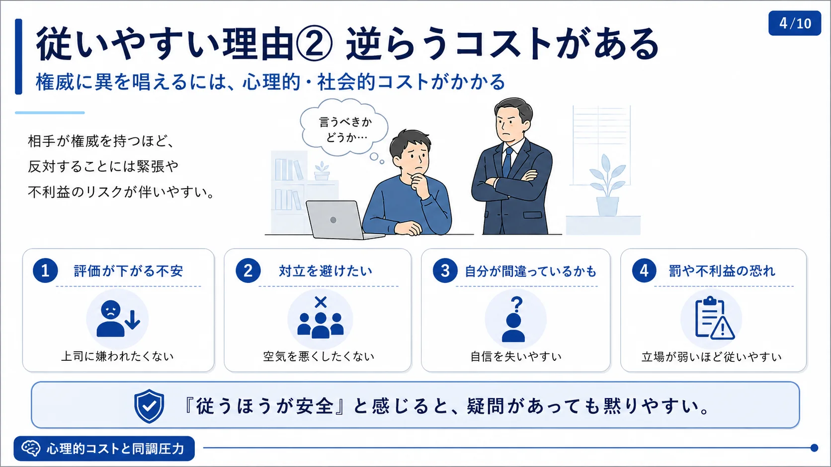 従いやすい理由② 逆らうコストがある