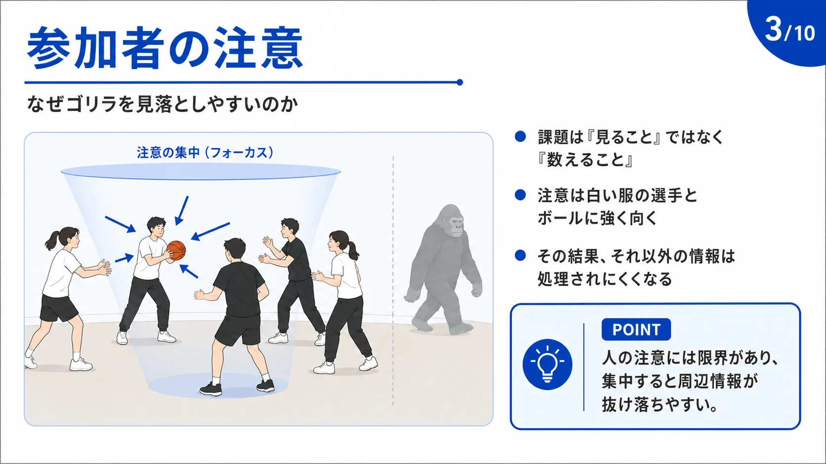 参加者の注意