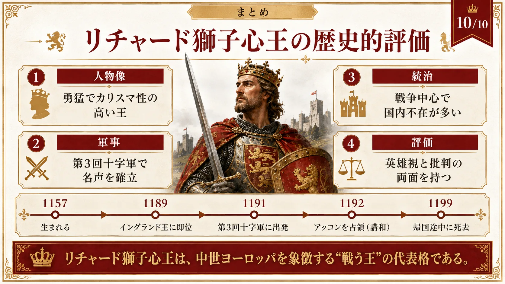 リチャード獅子心王の歴史的評価