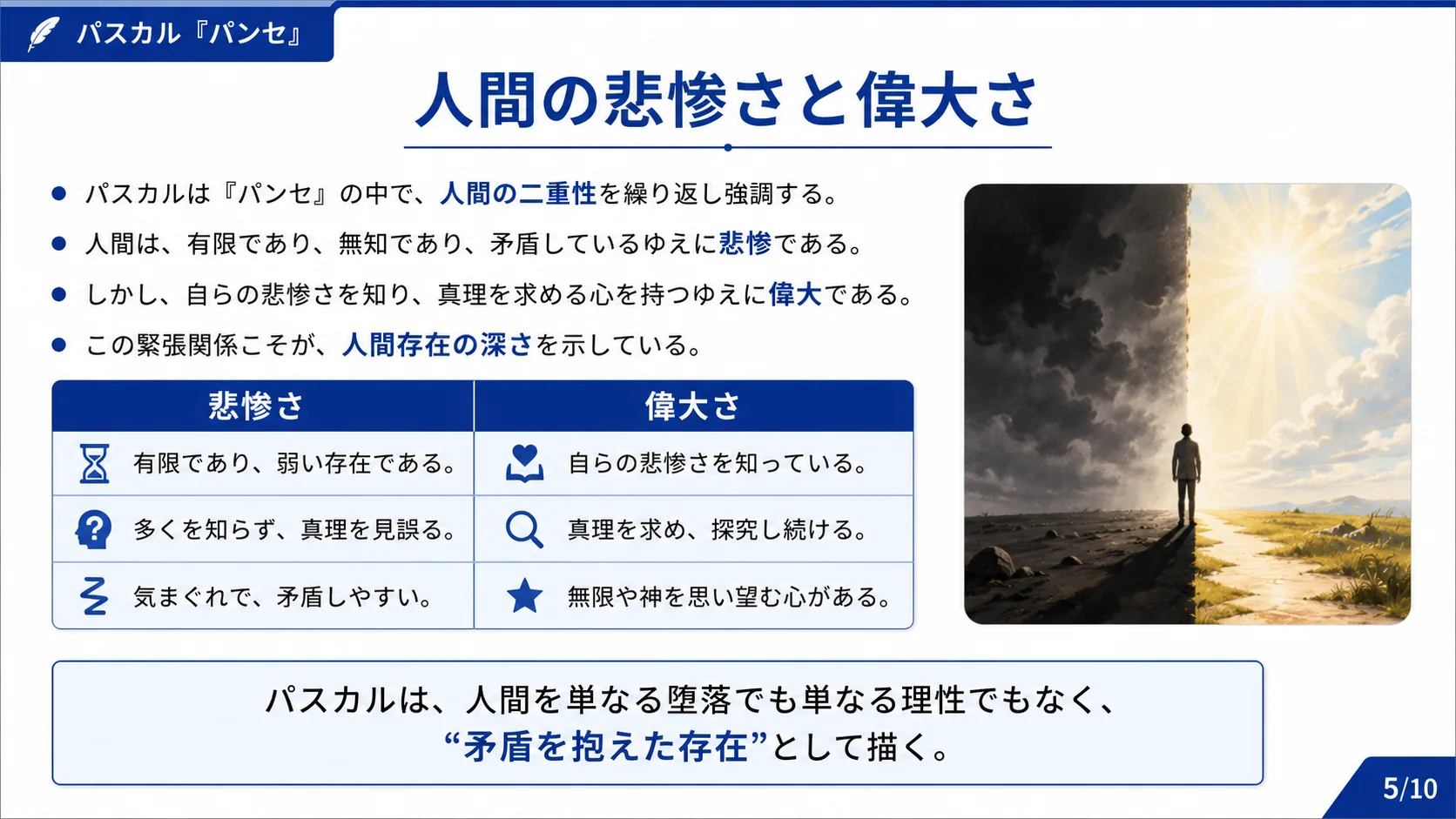 人間の悲惨さと偉大さ