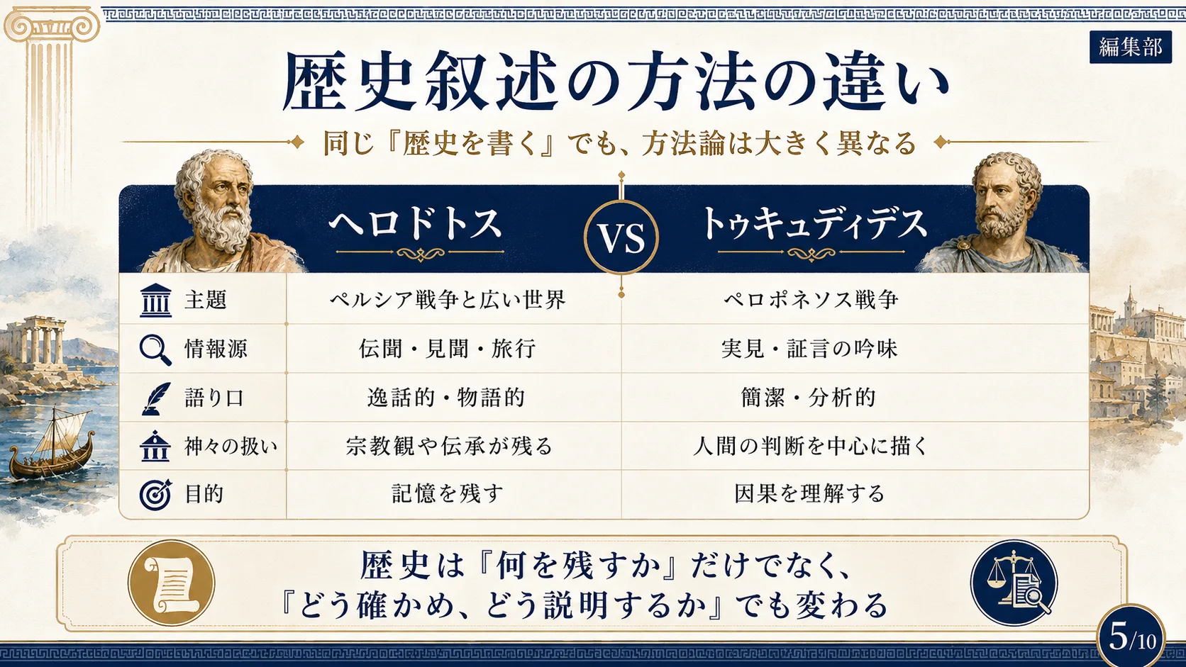 歴史叙述の方法の違い