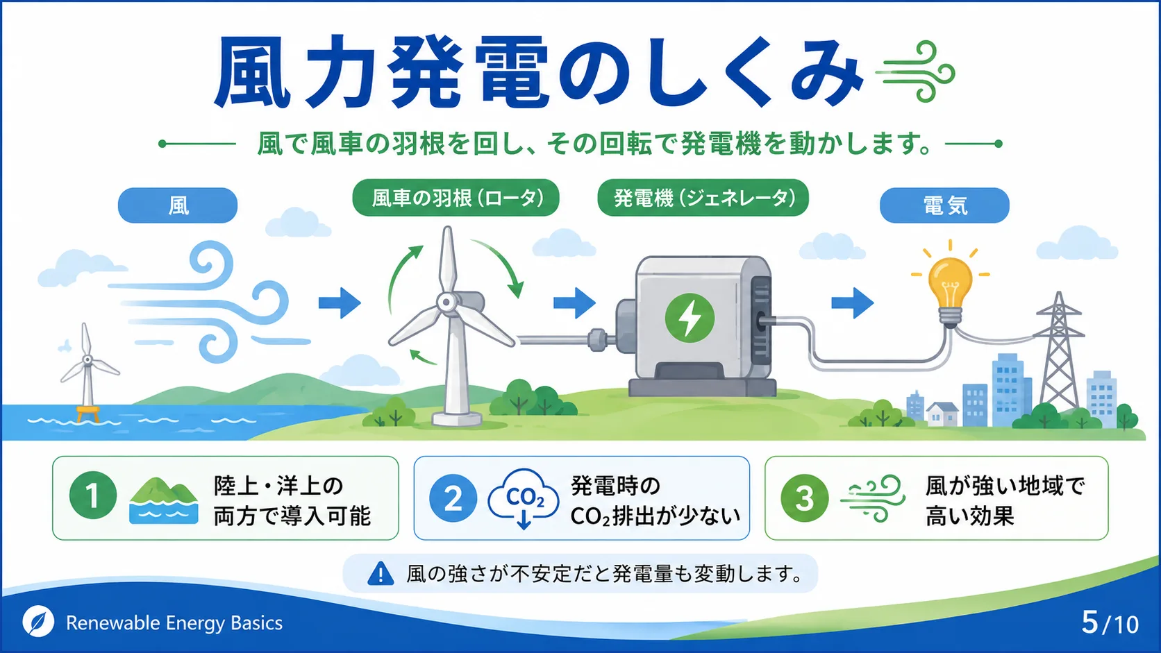 風力発電のしくみ