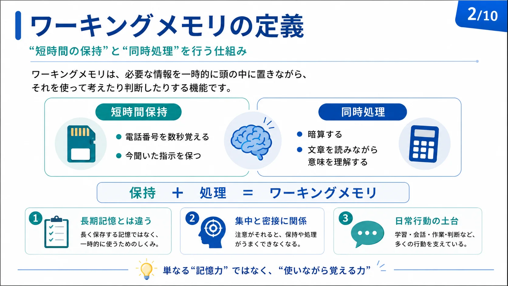 ワーキングメモリの定義