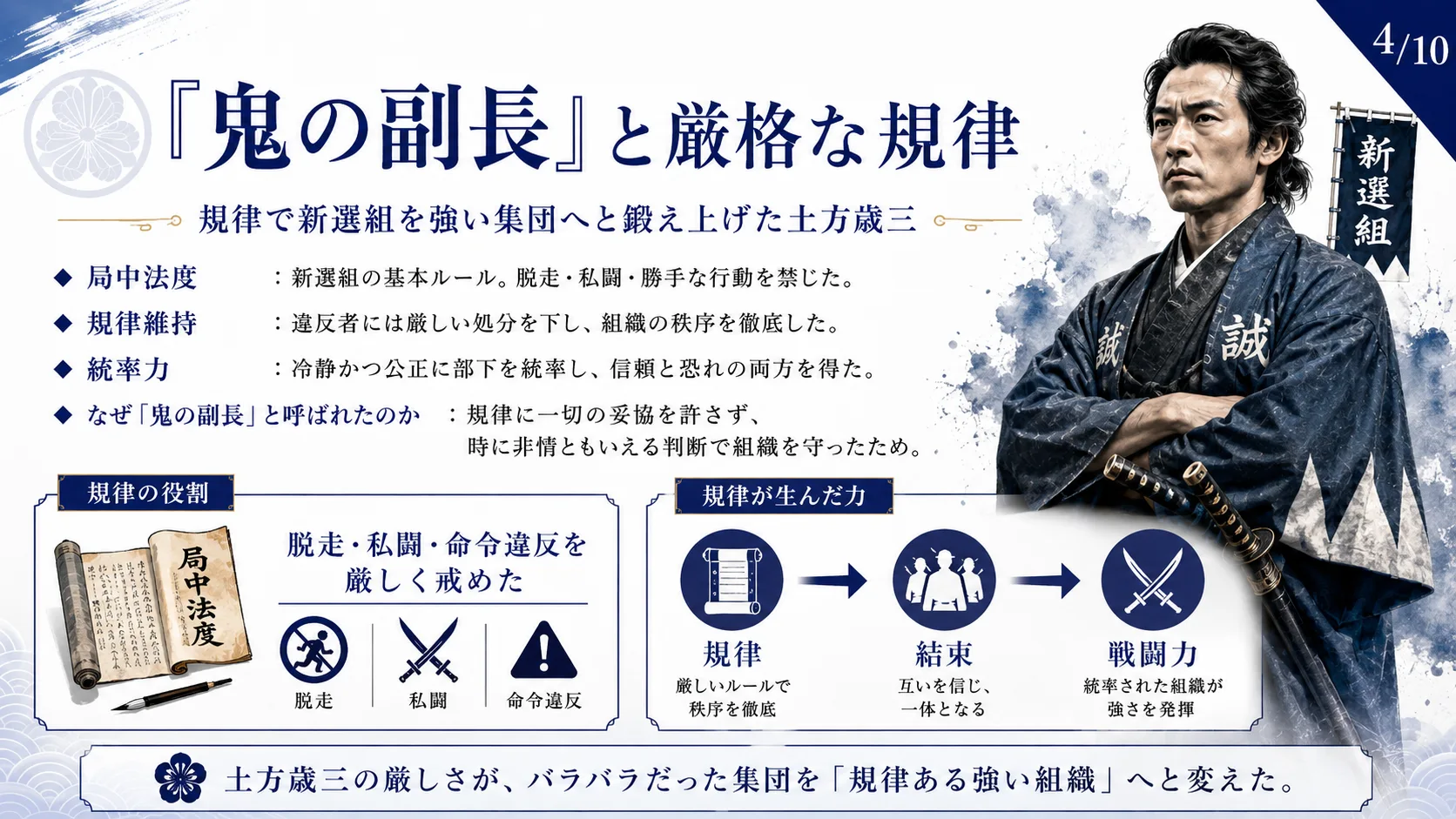 「鬼の副長」と厳格な規律