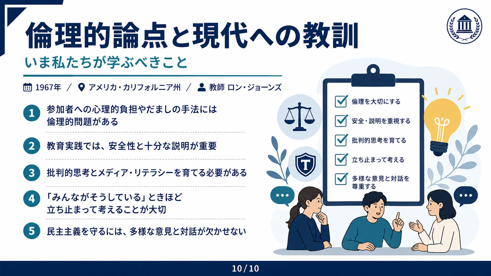 倫理的論点と現代への教訓