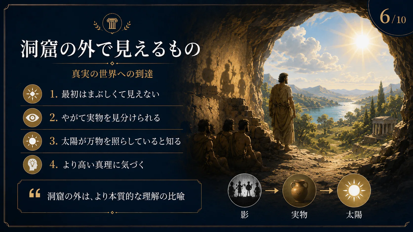 洞窟の外で見えるもの